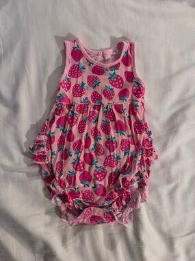 Little Sleepies Sweet Strawberries Bubble Romper